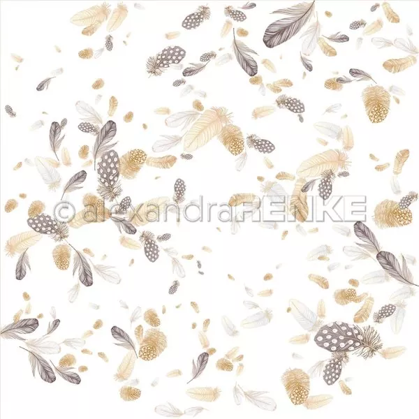 Flauschiger Federwirbel Braun-Beige Alexandra Renke Scrapbookingpapier