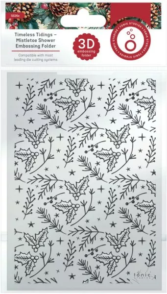 Timeless Tidings Mistletoe Shower 3D Embossing Folder von Tonic Studios