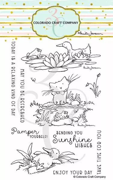 Pond Pampering Clear Stamps Colorado Craft Company by Anita Jeram