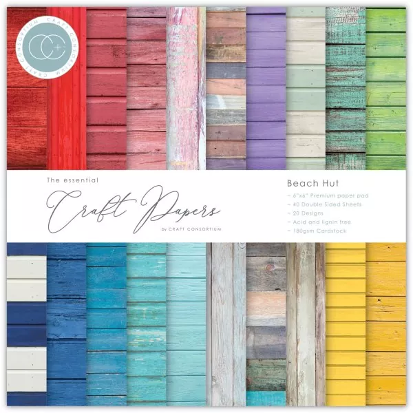 Craft Consortium - Beach Hut 6"x6" inch paper pad