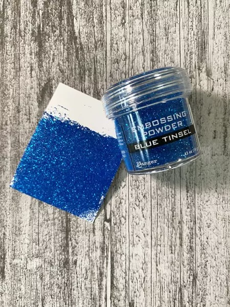 Embossing Powder Blue Tinsel Ranger 1