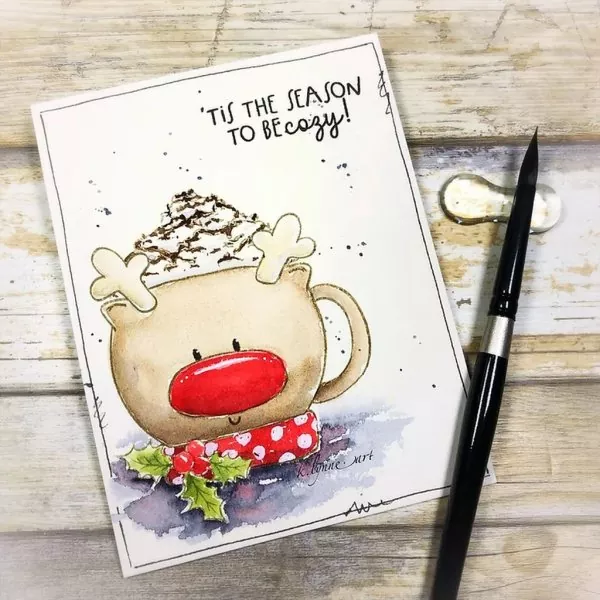 Cozy Reindeer Mug Clear Stamps Colorado Craft Company by Kris Lauren 2