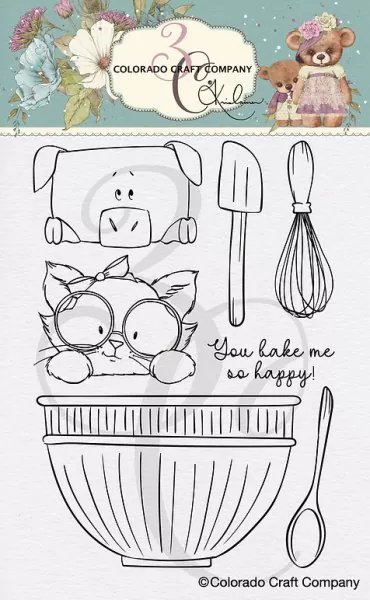Bake Me Happy Clear Stamps Colorado Craft Company by Kris Lauren
