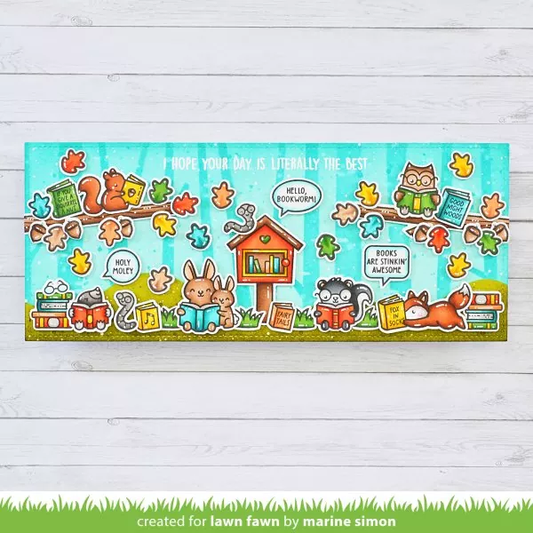 Little Woodland Library Stempel Lawn Fawn 1