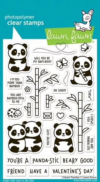 I Heart Pandas Stempel Lawn Fawn