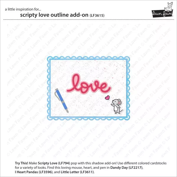 Scripty Love Outline Add-On Stanzen Lawn Fawn 1