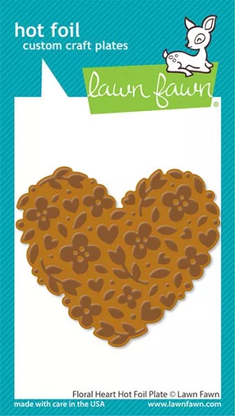 Lawn Fawn Floral Heart Hot Foil Plate