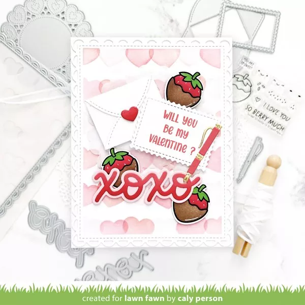 Layered Hearts Background Stencils Schablonen Lawn Fawn 3