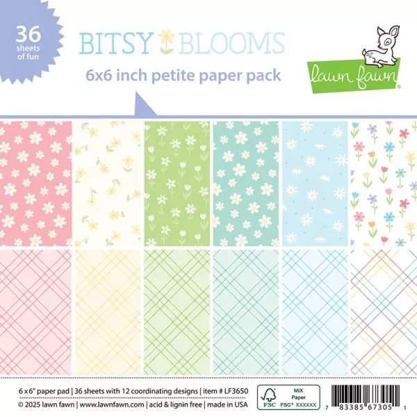 Bitsy Blooms Petite Paper Pack 6x6 Lawn Fawn