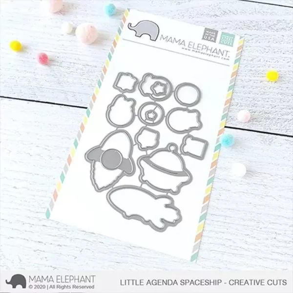 Little Agenda Spaceship Mama Elephant Stamp & Die Bundle 1