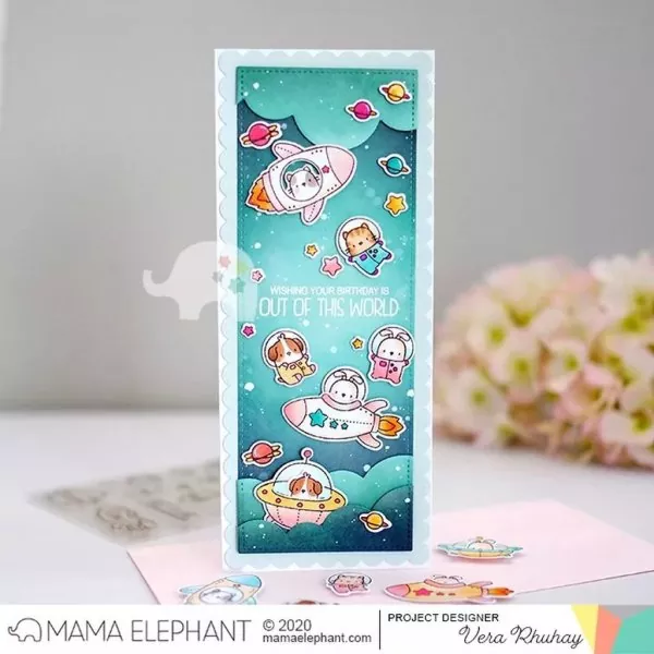 Little Agenda Spaceship Mama Elephant Stamp & Die Bundle 4