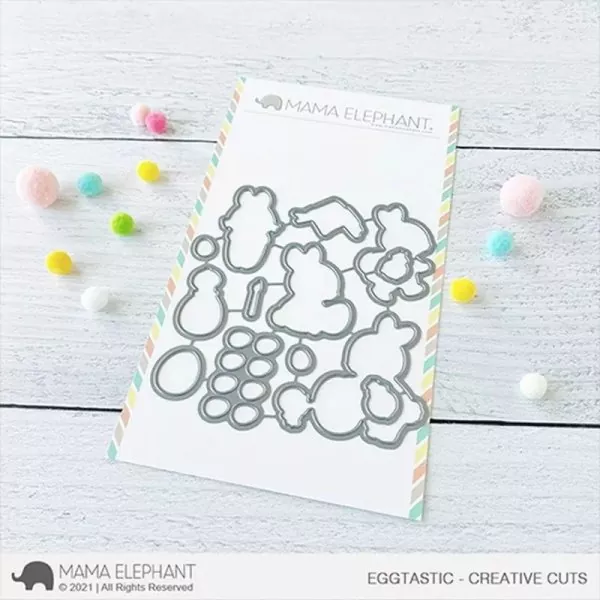 Eggtastic Mama Elephant Stamp & Die Bundle 1