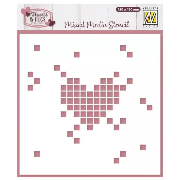 Nellie's Choice stencil Pixel Heart