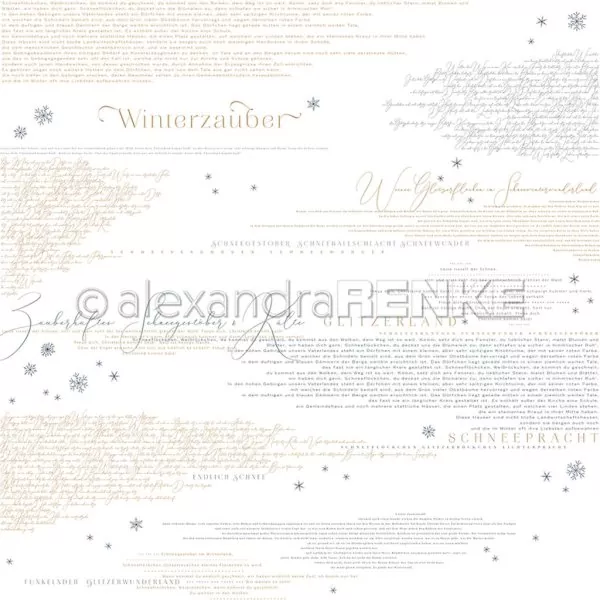 Winterzauber Typo Dämmerblau Alexandra Renke Scrapbookingpapier
