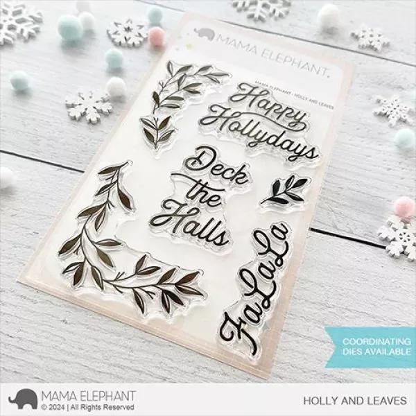 Holly and Leaves Clear Stamps Stempel Mama Elephant