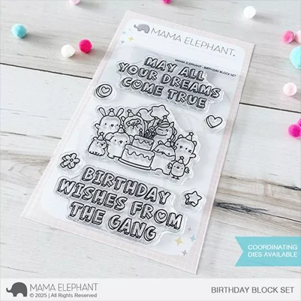 Birthday Block Set Clear Stamps Stempel Mama Elephant