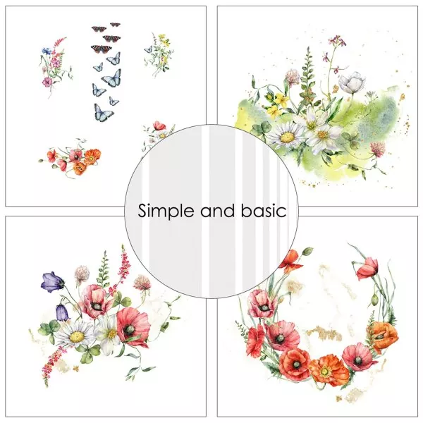 Simple and Basic Summer Meadow 12x12 inch Paper Pack 1