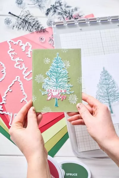 Pine Holidays Sizzix & 49 and Market Framelits Stanzen & Stempel 3