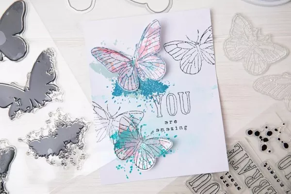 Painted Pencil Butterflies Sizzix & 49 and Market Framelits Stanzen & Stempel 3