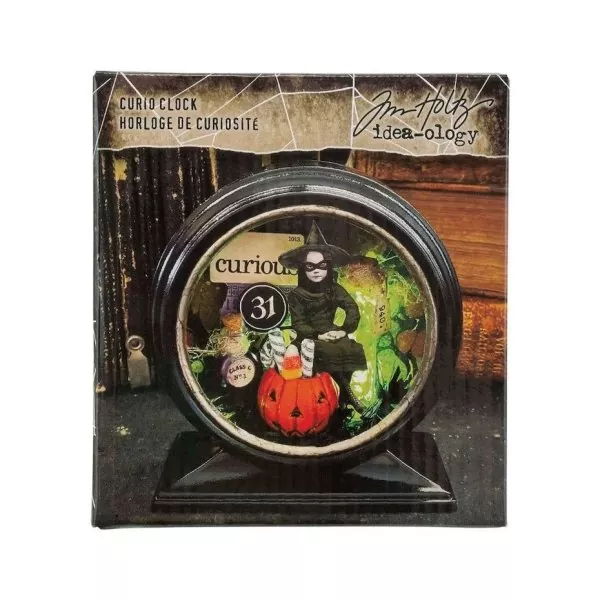 Halloween Curio Clock Black Idea-ology Tim Holtz