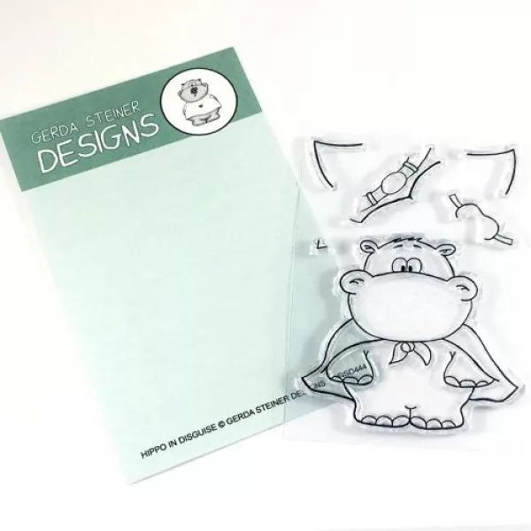 gsd444 gerda steiner designs clear stamps hippo in disguise