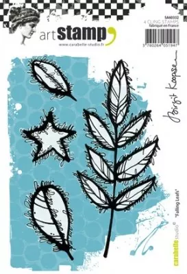 sa60332 carabelle studio cling stamp a6 falling leafs
