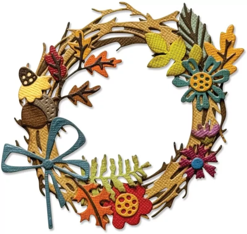 Vault Foliage Wreath Tim Holtz Thinlits Colorize Dies Sizzix