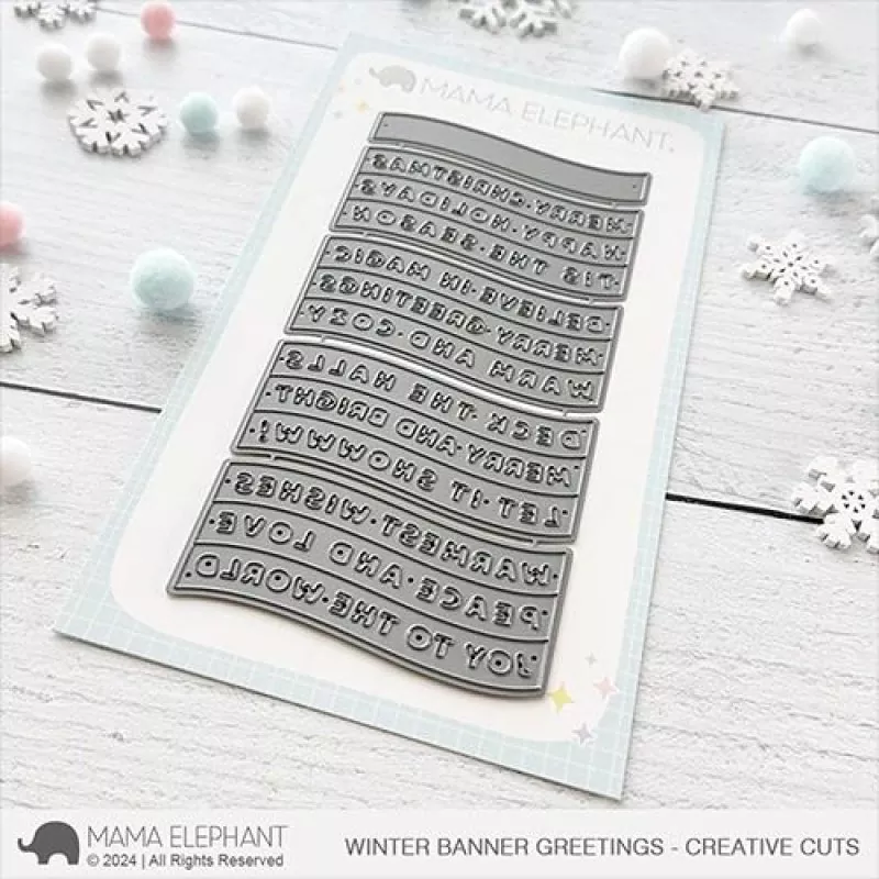 Winter Banner Greetings Stanzen Creative Cuts Mama Elephant