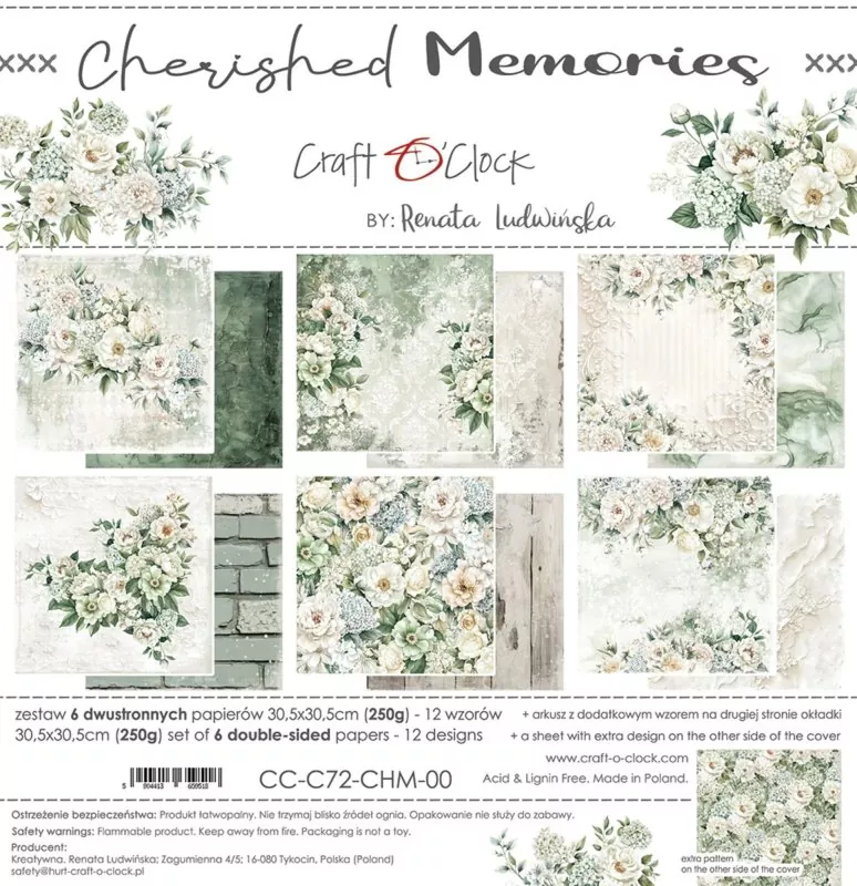 Craft O'Clock Cherished Memories 12"x12" inch Paper Set