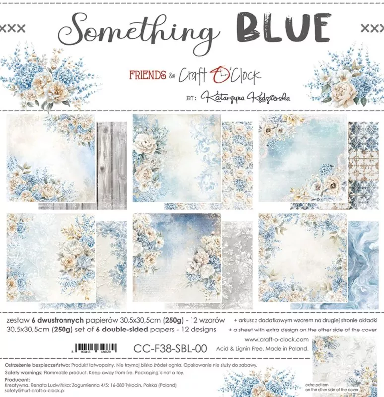 Craft O'Clock Something Blue 12"x12" inch Paper Set