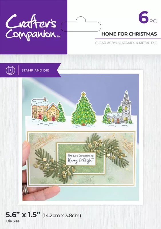 Festive Edge - Home for Christmas stempel und stanzen set crafters companion