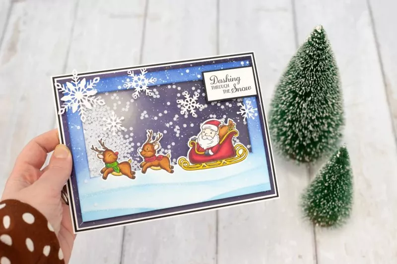 Festive Edge - Santa's Sleigh stempel und stanzen set crafters companion 1