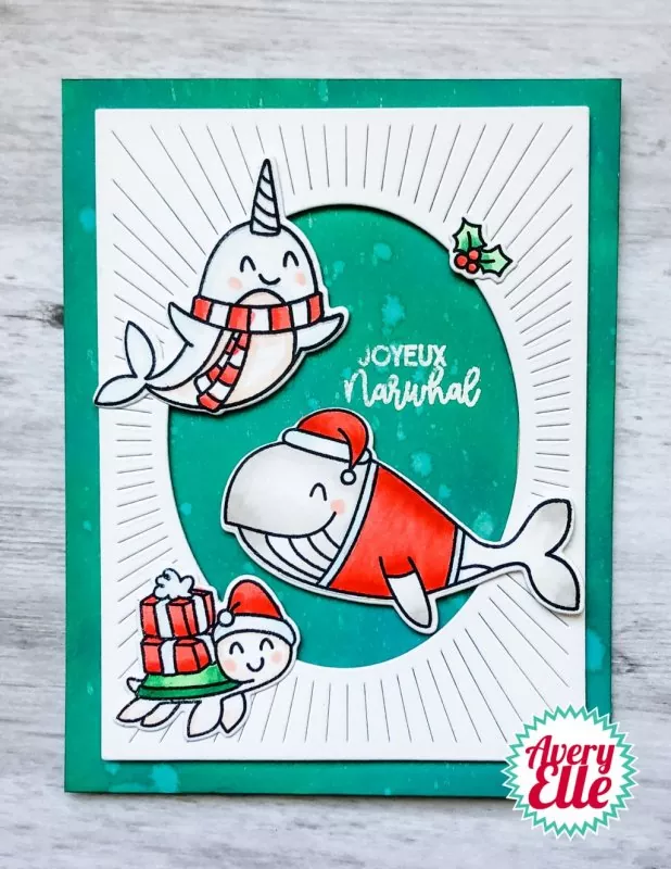 D2032 Joyeux Narwhal Clear Stamps Avery Elle 1