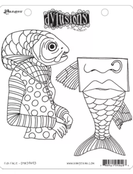 fish face cling stamps dylusions dyr59493