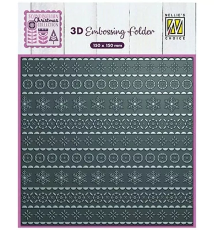 Scandinavian Christmas 3D Embossing Folder von Nellie's Choice