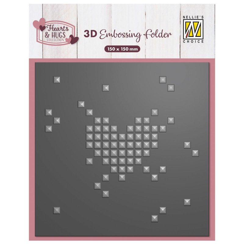 Pixel Heart 3D Embossing Folder von Nellie's Choice