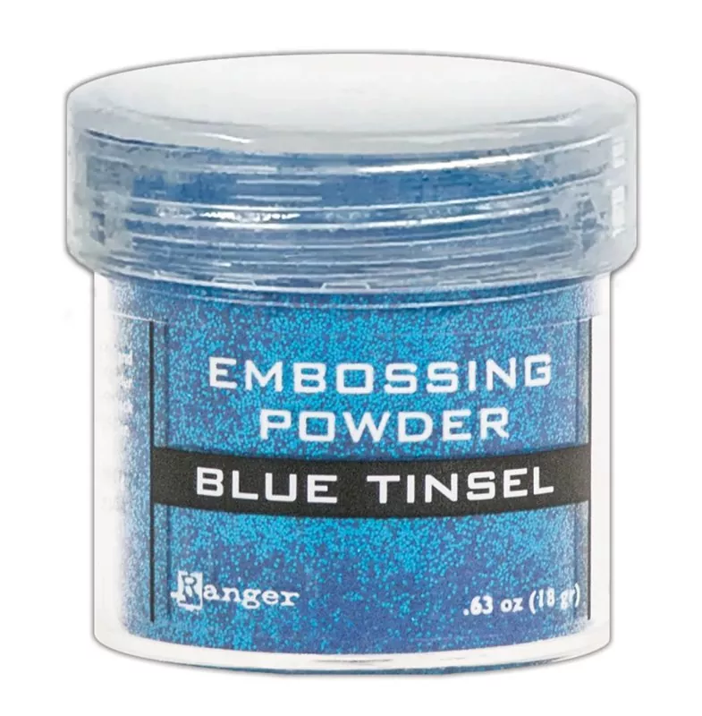 Embossing Powder Blue Tinsel Ranger