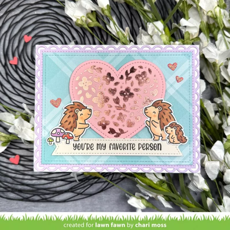 Lawn Fawn Floral Heart Hot Foil Plate 2