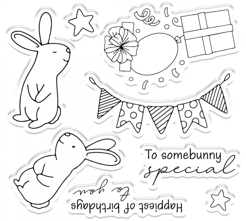 Birthday Bunny stempel und stanzen set crafters companion 1