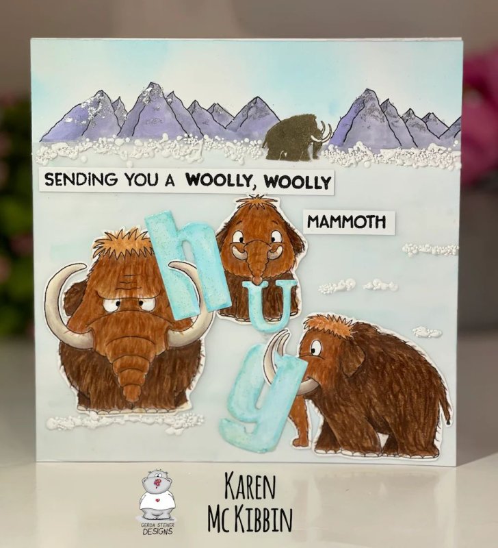 Woolly Big Love Mammoth clearstamps Gerda Steiner Designs 2