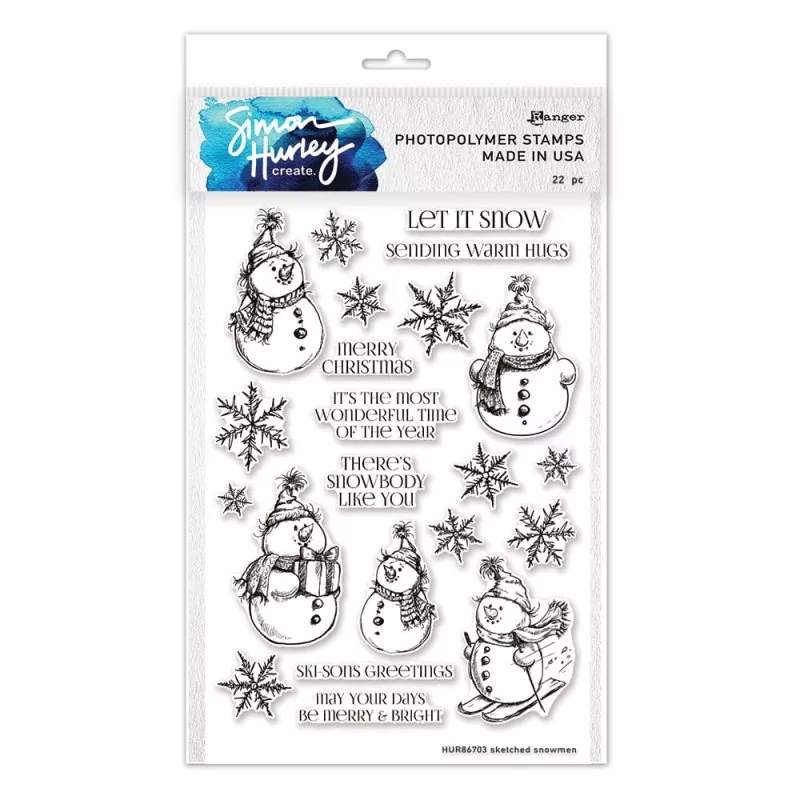 Simon Hurley Sketched Snowmen Ranger Stempel