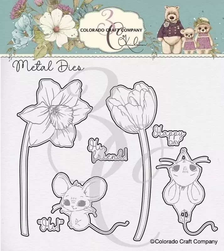Daffodil Mice Stamp & Die Bundle Colorado Craft Company 1