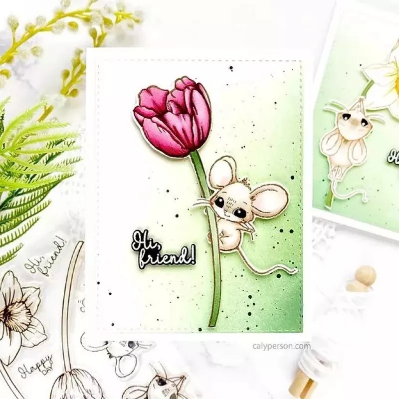 Daffodil Mice Stamp & Die Bundle Colorado Craft Company 2