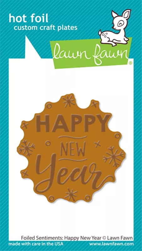 Lawn Fawn Foiled Sentiments: Happy New Year Hot Foil Plate