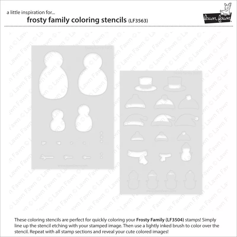 Frosty Family Coloring Stencils Schablonen Lawn Fawn 1