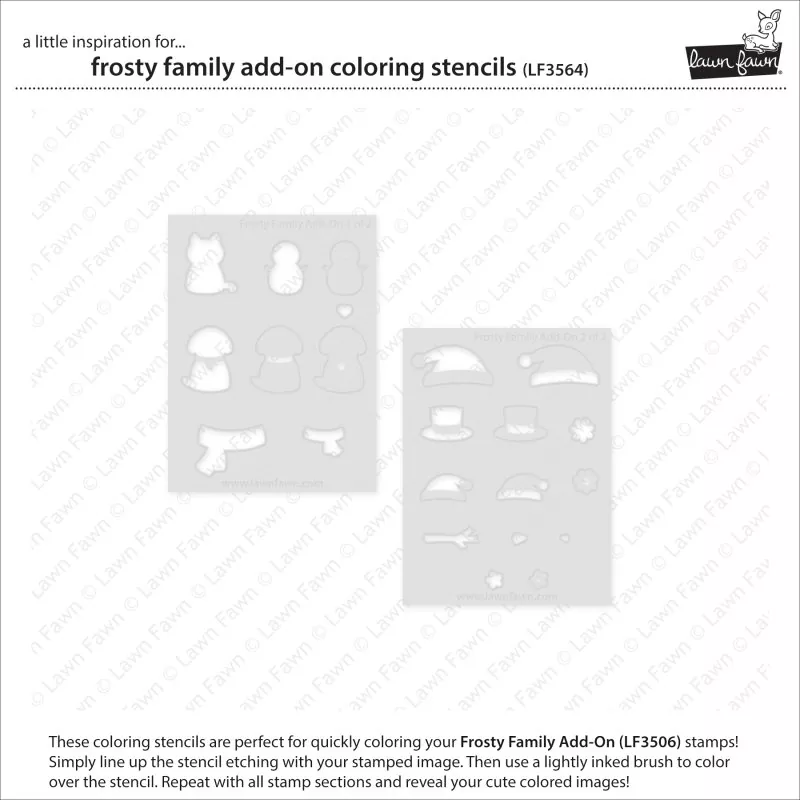 Frosty Family Add-On Coloring Stencils Schablonen Lawn Fawn 1