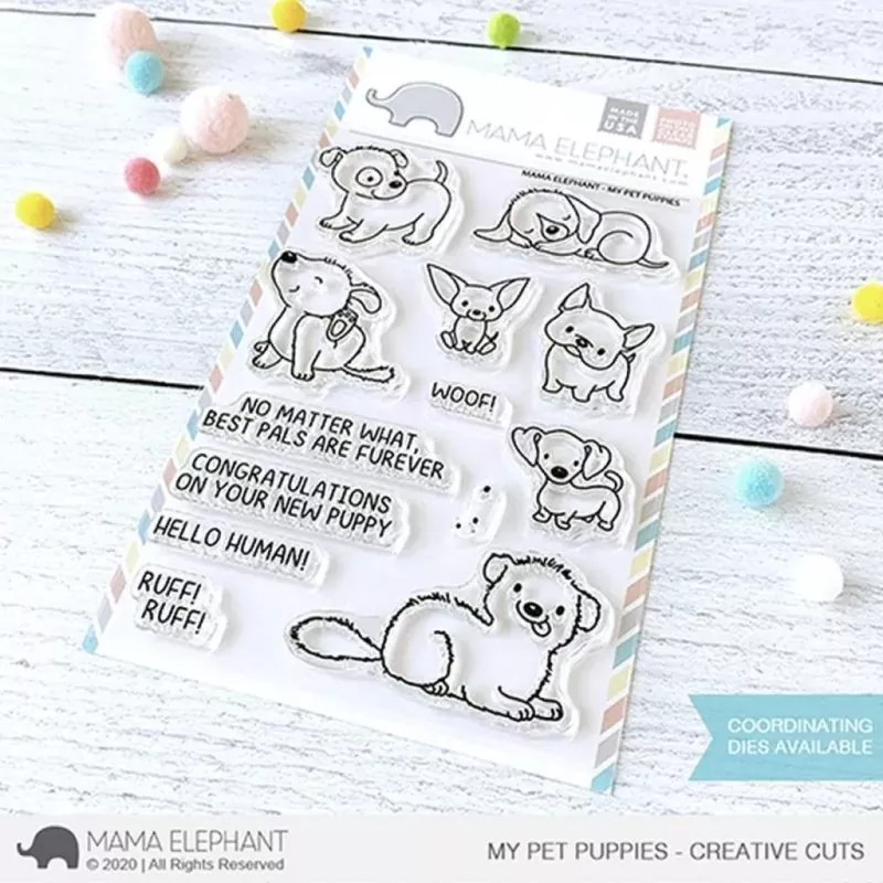 My Pet Puppies Mama Elephant Stamp & Die Bundle