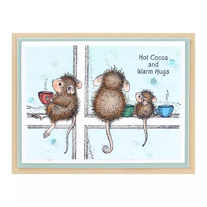 House-Mouse Hot Cocoa Day Spellbinders Gummistempel 2