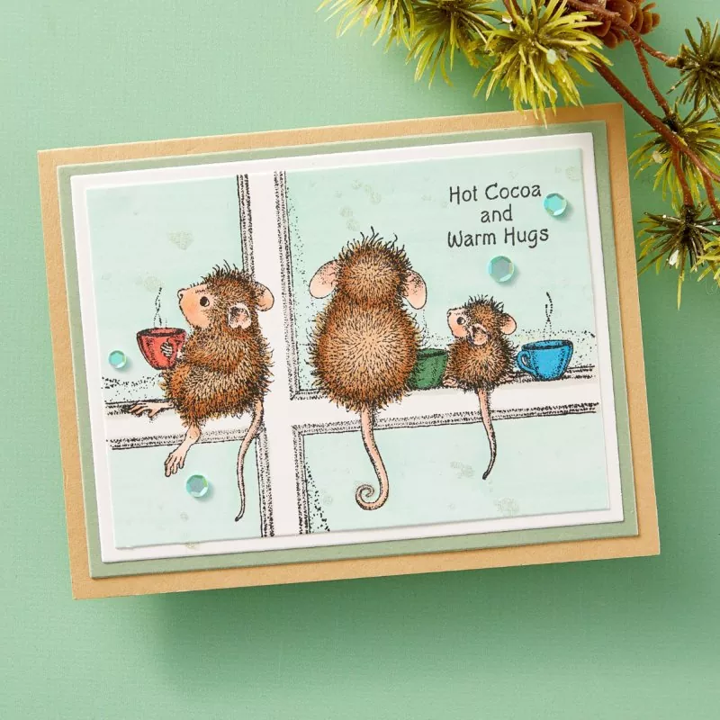 House-Mouse Hot Cocoa Day Spellbinders Gummistempel 3