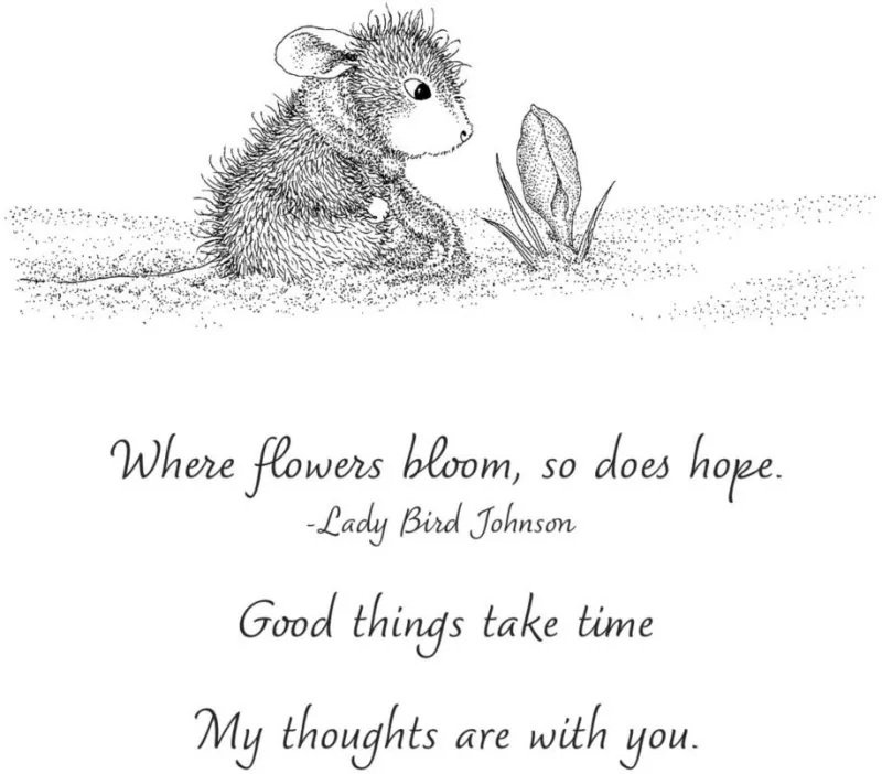 House-Mouse Wishing for Spring Spellbinders Gummistempel 1